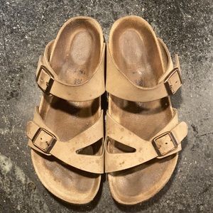 Beige classic original Birkenstock’s